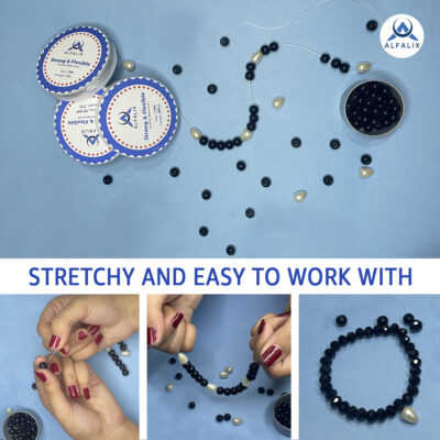 Alfalix transparent stretchy string for bracelets Clear Bracelet String